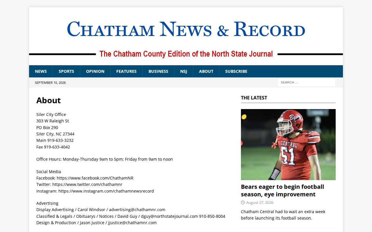 Chatham County weekly arrest news outlet